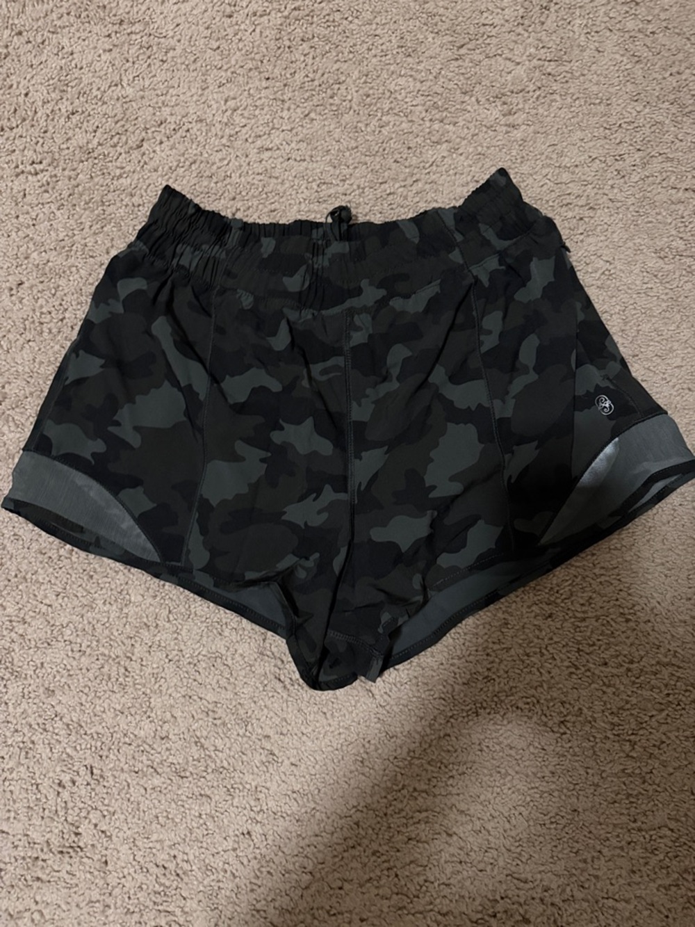 Altar'd State Black & Charcoal Camo Athletic Shorts